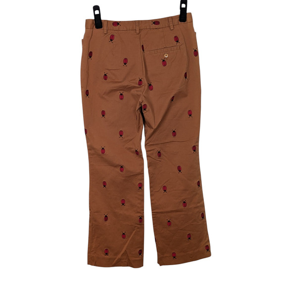 Vintage Label Lilly Pulitzer Size 2 Camel Khaki Lady Bug Embroidered Crop Pants - Picture 5 of 8